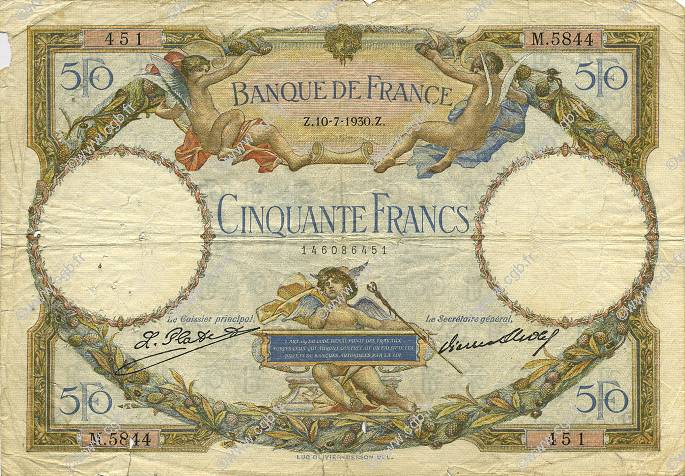 50 Francs LUC OLIVIER MERSON FRANCE  1930 F.15.04 B+