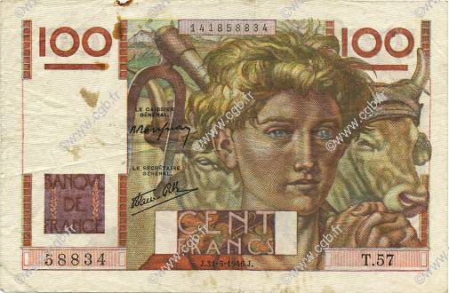 100 Francs JEUNE PAYSAN FRANCE  1946 F.28.05 pr.TTB