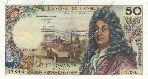 50 Francs RACINE FRANCE  1974 F.64.28 SUP+