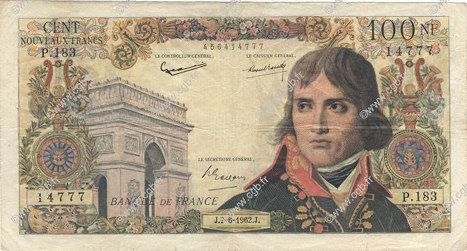 100 Nouveaux Francs BONAPARTE FRANCE  1962 F.59.16 TB