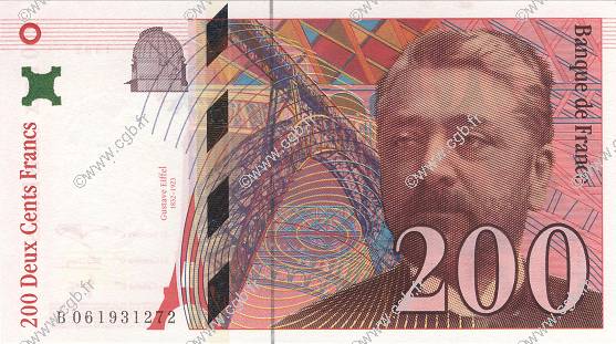 200 Francs EIFFEL FRANCE  1997 F.75.04b NEUF