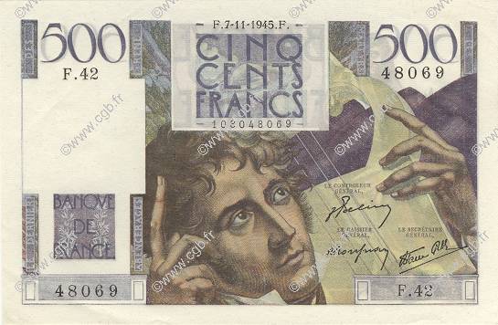 500 Francs CHATEAUBRIAND FRANCE 1945 F.34.03 SPL+