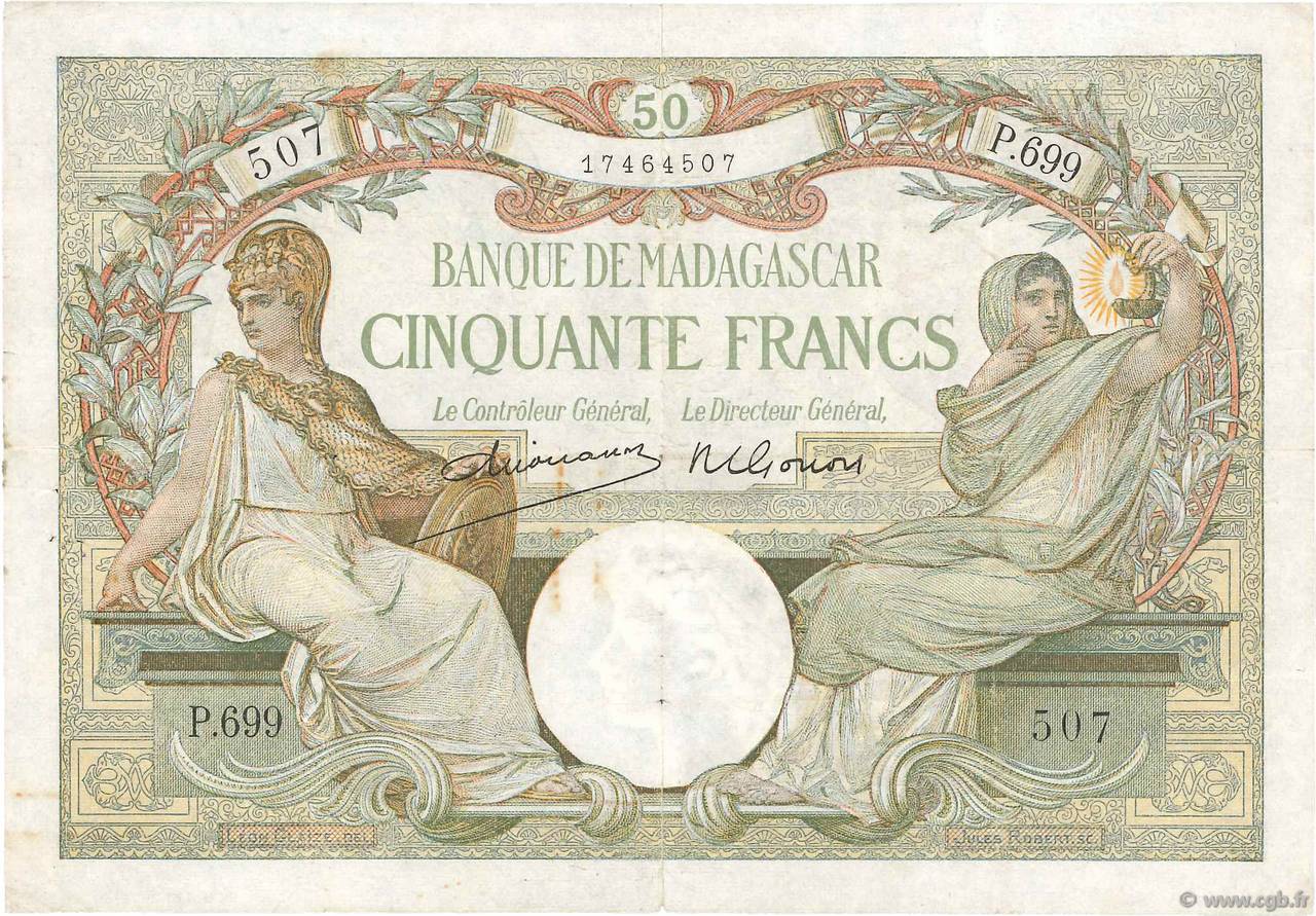 50 Francs MADAGASCAR  1948 P.038 BC+