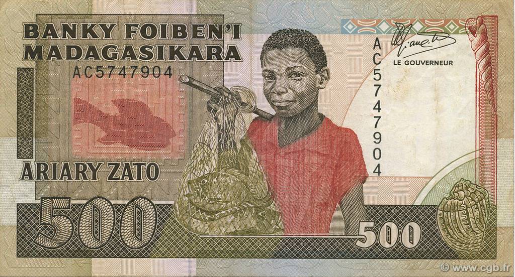 500 Francs - 100 Ariary MADAGASCAR  1988 P.071a TTB