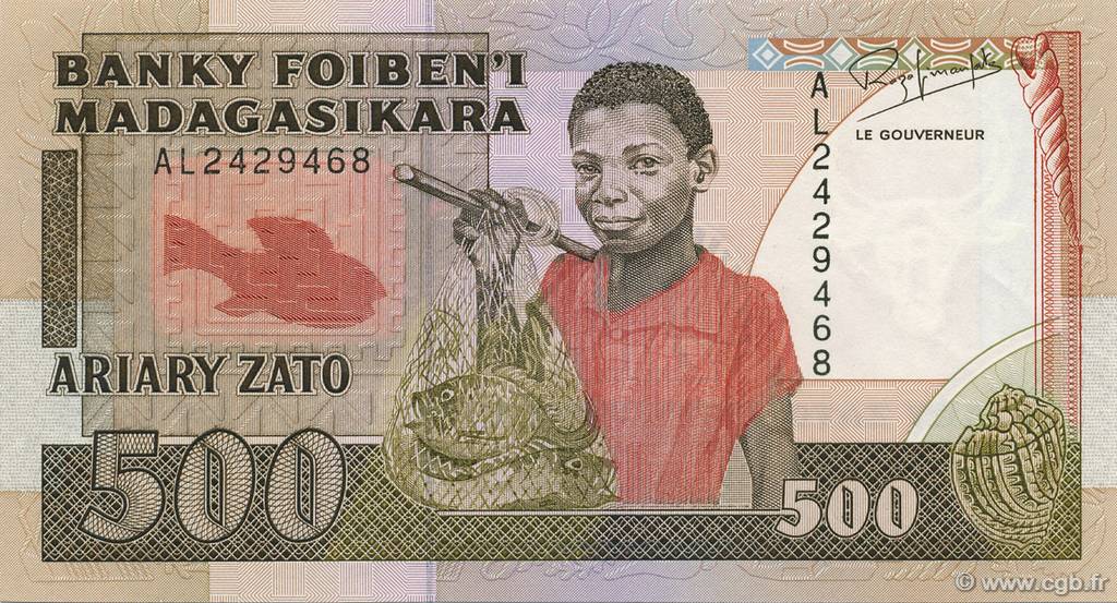 500 Francs - 100 Ariary MADAGASCAR  1988 P.071b SPL