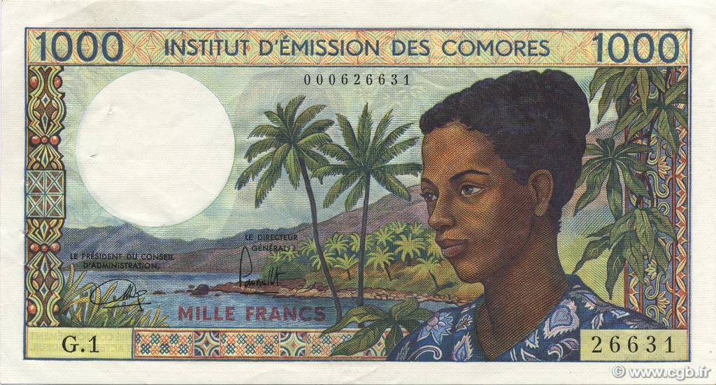 1000 Francs COMORES  1976 P.08a SUP+