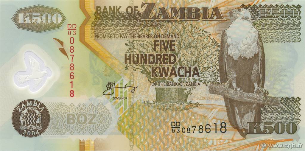 500 Kwacha ZAMBIE  2004 P.43c NEUF