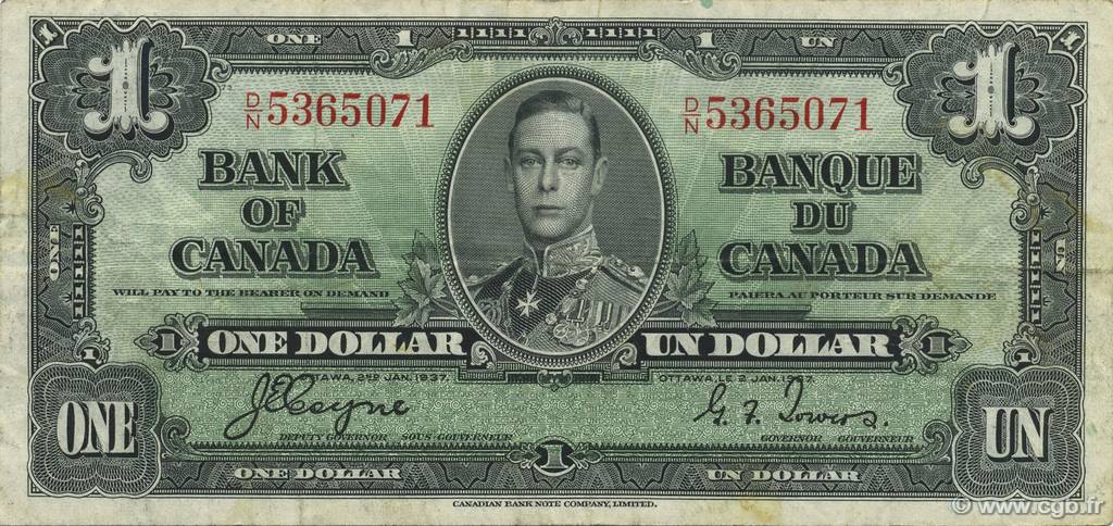 1 Dollar CANADA  1937 P.058e TTB+