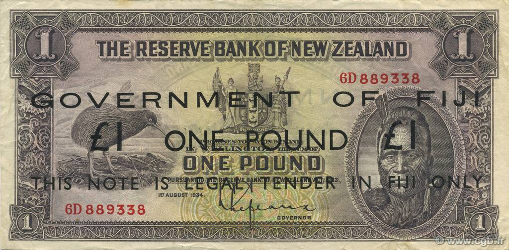 1 Pound FIDJI  1940 P.045b TTB+