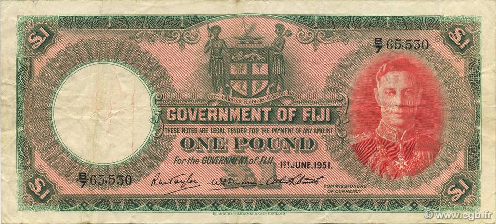 1 Pound FIDJI  1951 P.040f TTB