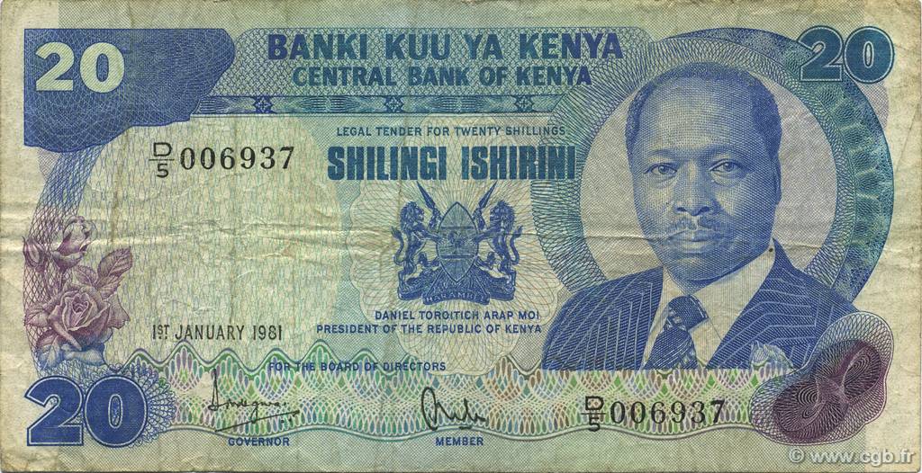 20 Shillings KENYA  1981 P.21a pr.TTB