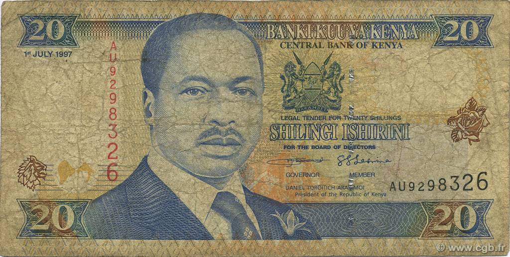 20 Shillings KENYA  1997 P.35b B