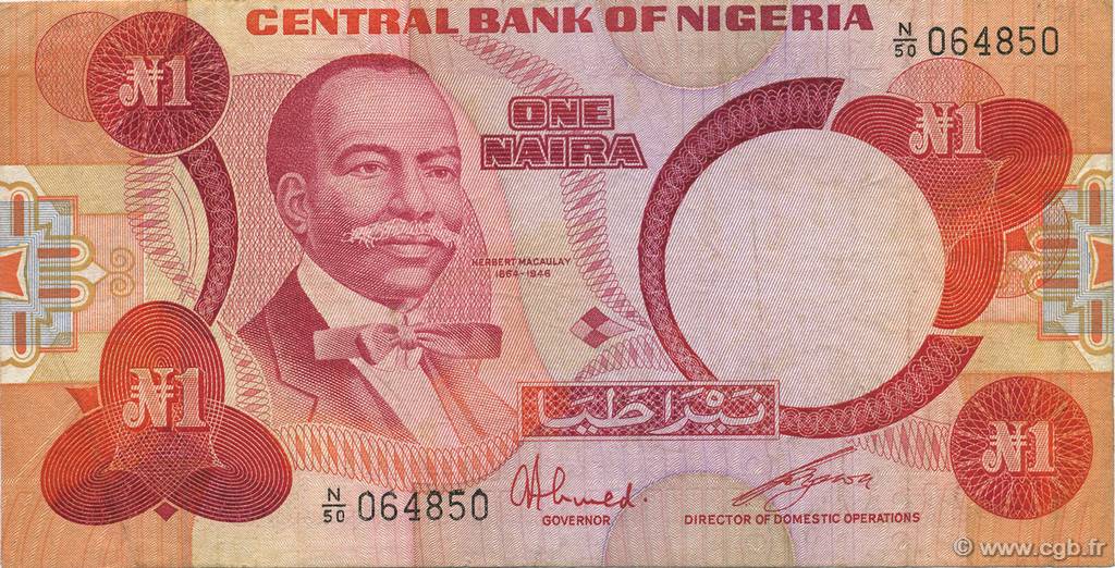 1 Naira NIGERIA  1980 P.19c TTB