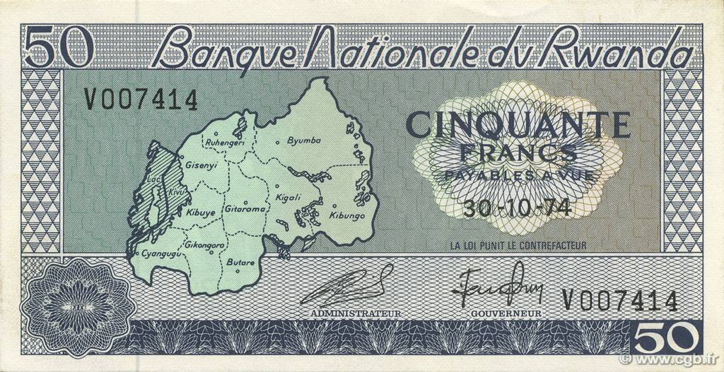 50 Francs RWANDA  1974 P.07b pr.NEUF