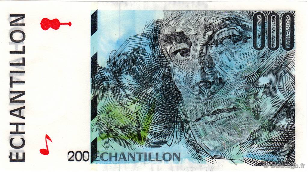 200 Francs EIFFEL Échantillon FRANCE régionalisme et divers  1990  NEUF