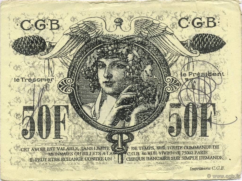 50 Francs FRANCE regionalismo y varios  1992  MBC