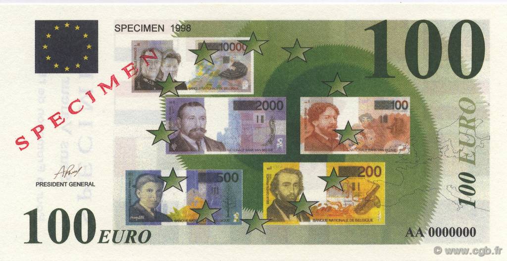 100 Euro Spécimen FRANCE regionalism and various  1998  UNC