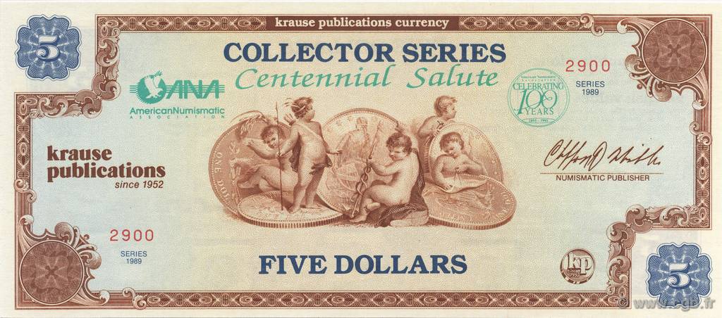 5 Dollars ÉTATS-UNIS D AMÉRIQUE  1989  NEUF