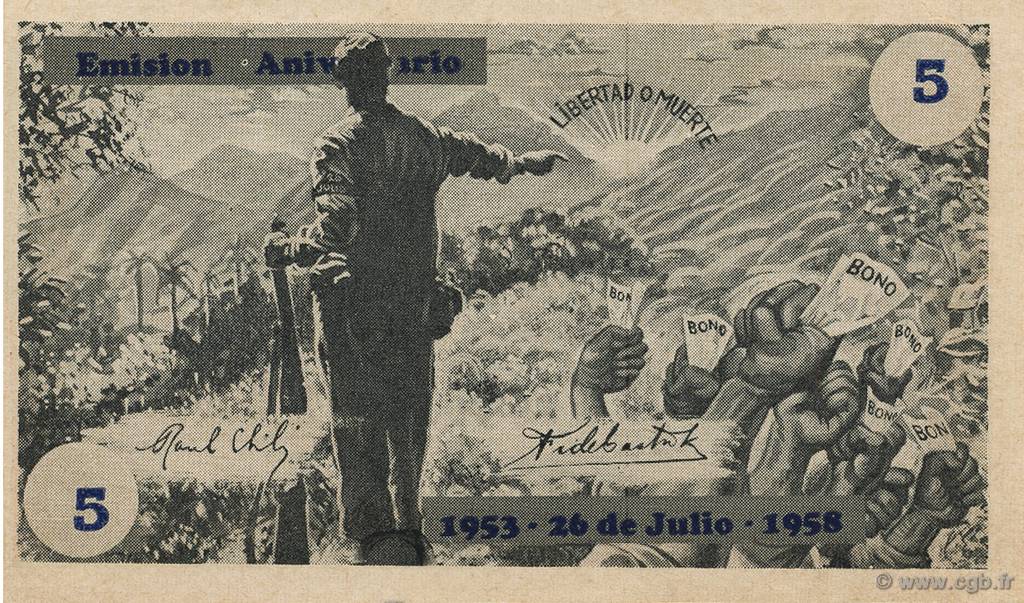 5 Pesos CUBA  1958  pr.NEUF
