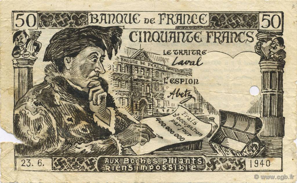 50 Francs FRANCE régionalisme et divers  1941  TB