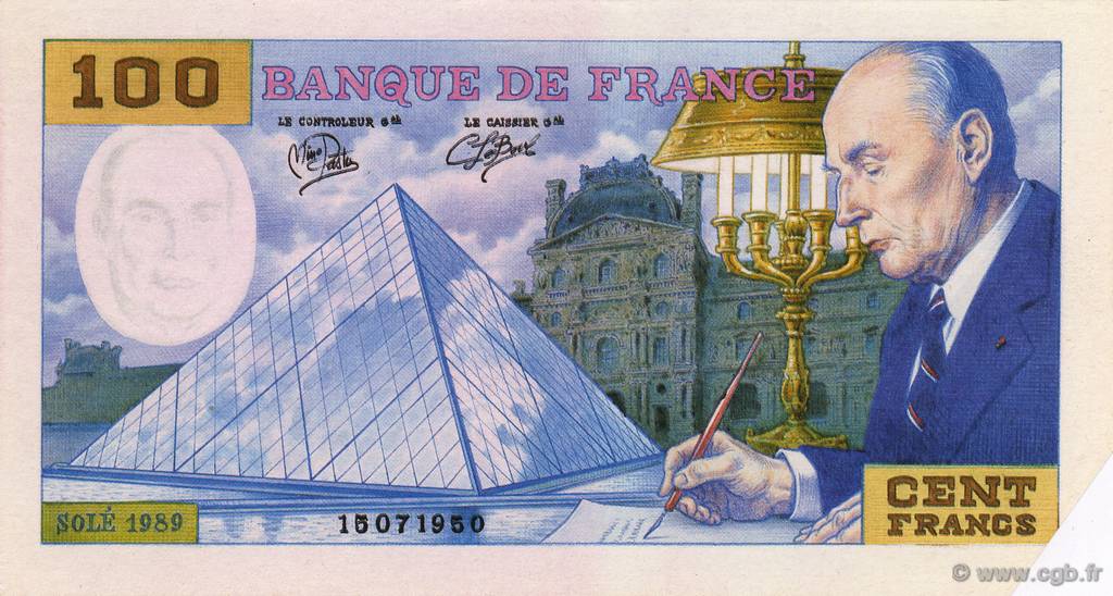 100 Francs FRANCE régionalisme et divers  1989  SPL