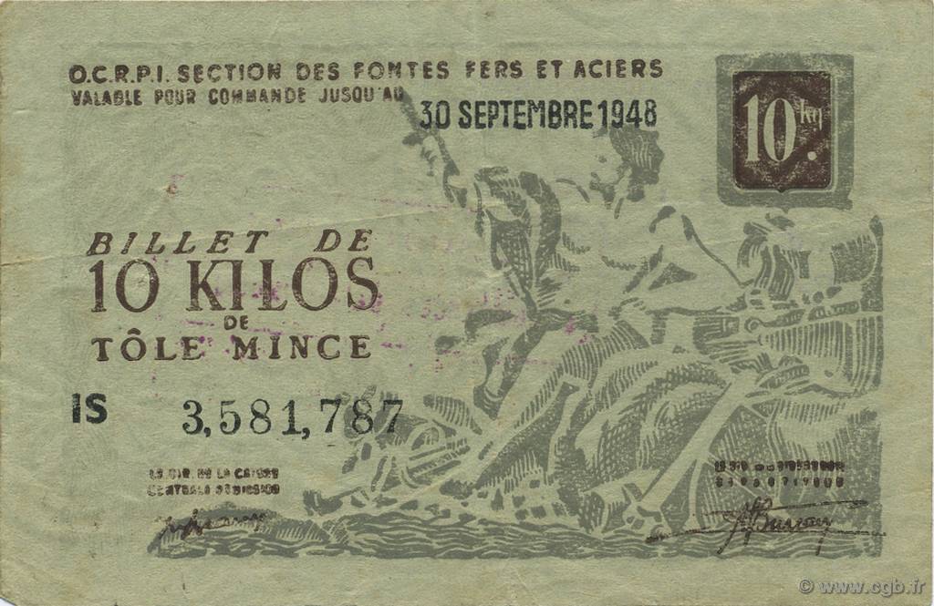 10 Kilos FRANCE régionalisme et divers  1940  TTB+