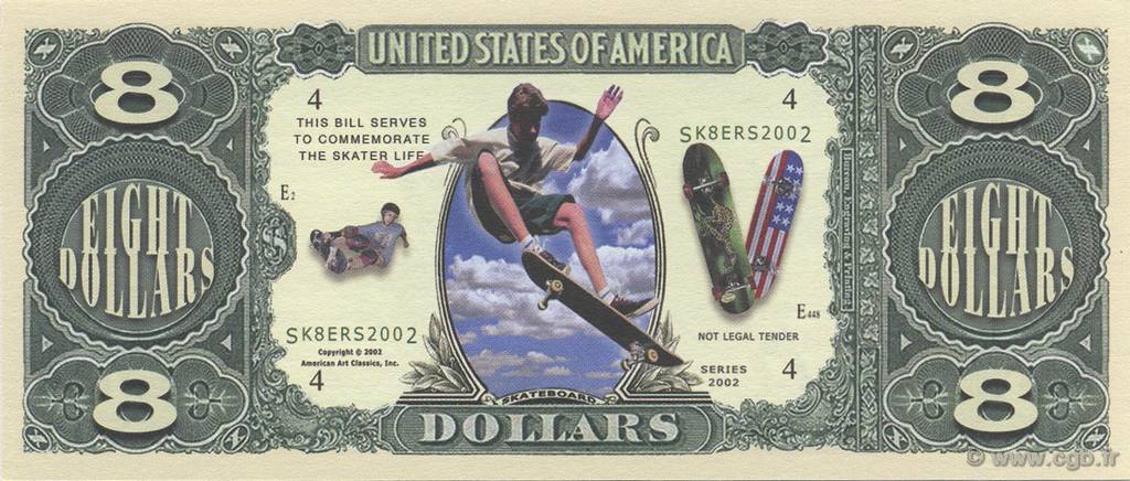 8 Dollars UNITED STATES OF AMERICA  2002  UNC