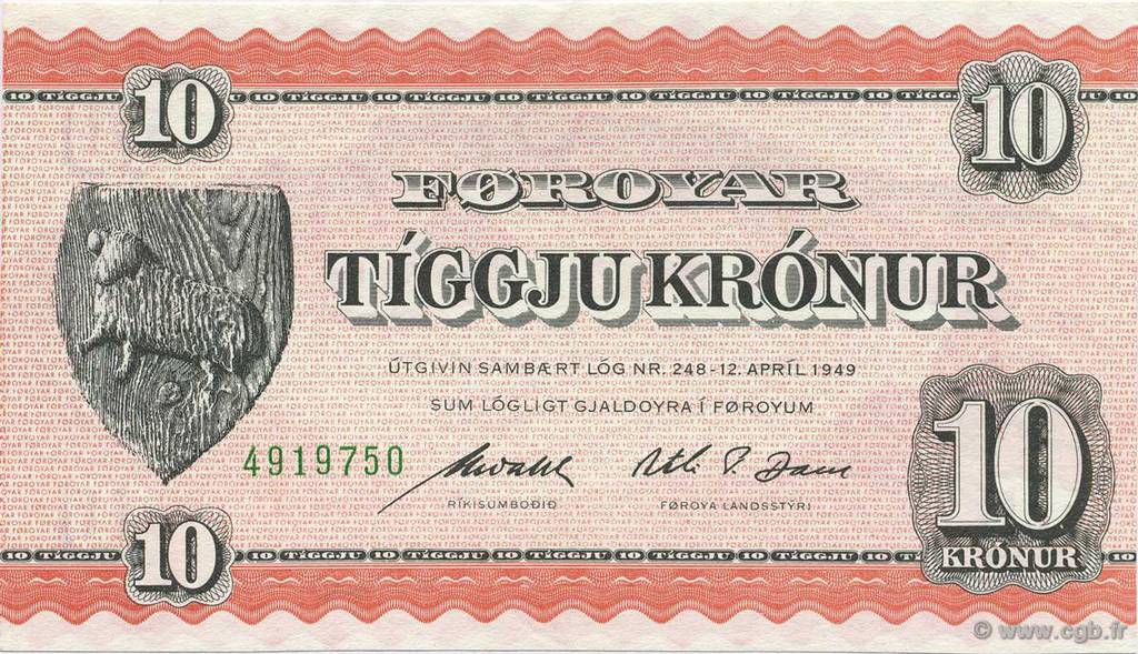 10 Kroner ÎLES FEROE  1954 P.14c SUP