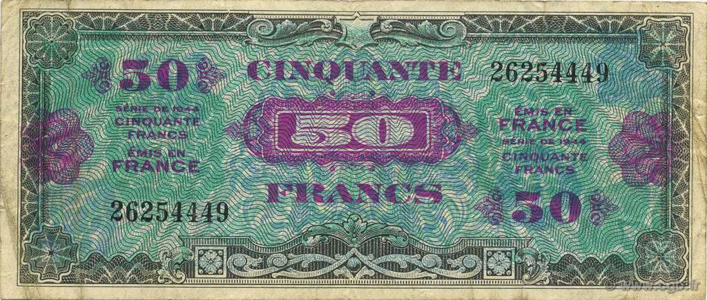 50 Francs DRAPEAU FRANCE  1944 VF.19.01 TB