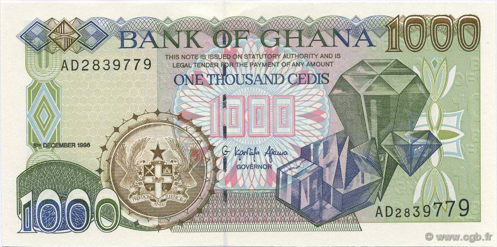 1000 Cedis GHANA  1996 P.32a NEUF