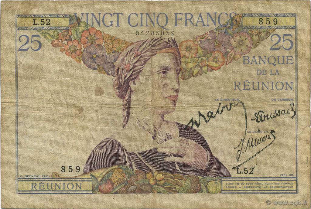 25 Francs ÎLE DE LA RÉUNION  1944 P.23 B+