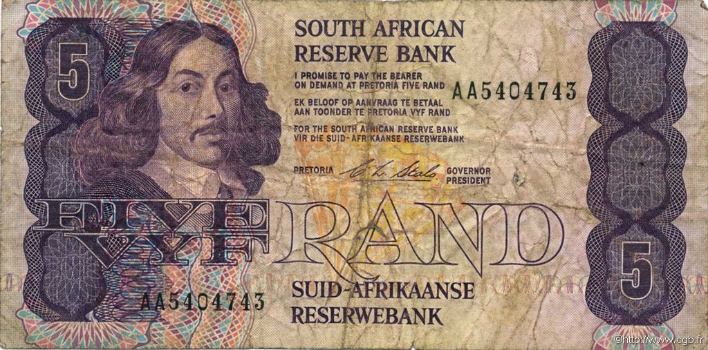 5 Rand SOUTH AFRICA  1990 P.119e F