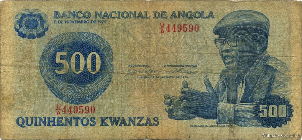 500 Kwanzas ANGOLA  1979 P.116 B+