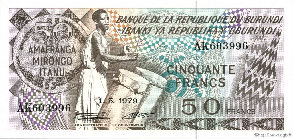 50 Francs BURUNDI  1979 P.28a NEUF