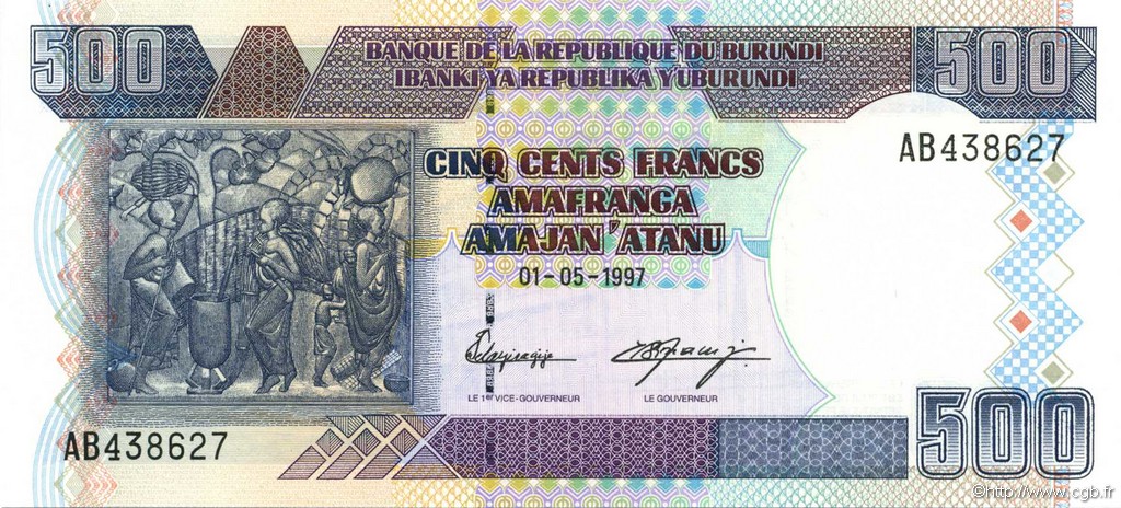 500 Francs BURUNDI  1997 P.38a NEUF