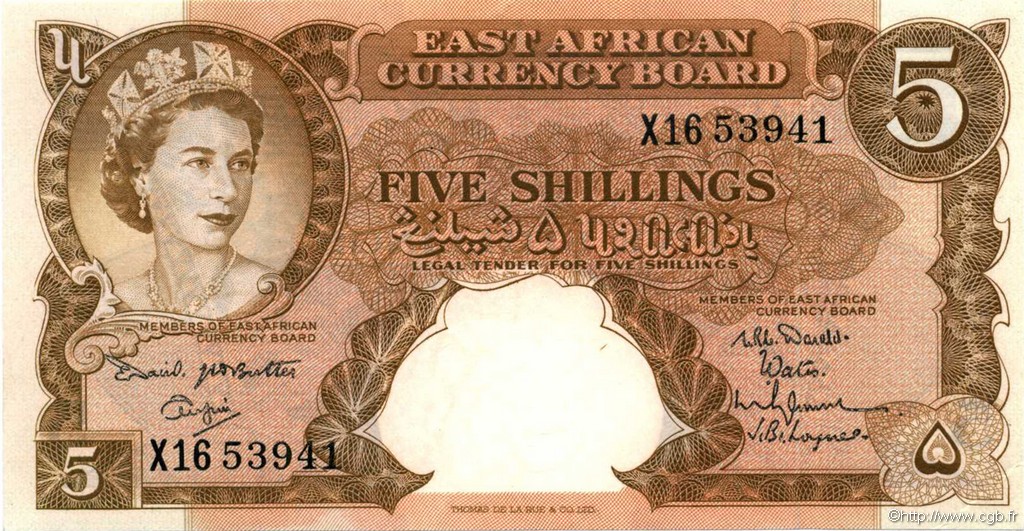 5 Shillings AFRIQUE DE L EST  1961 P.41a pr.SPL