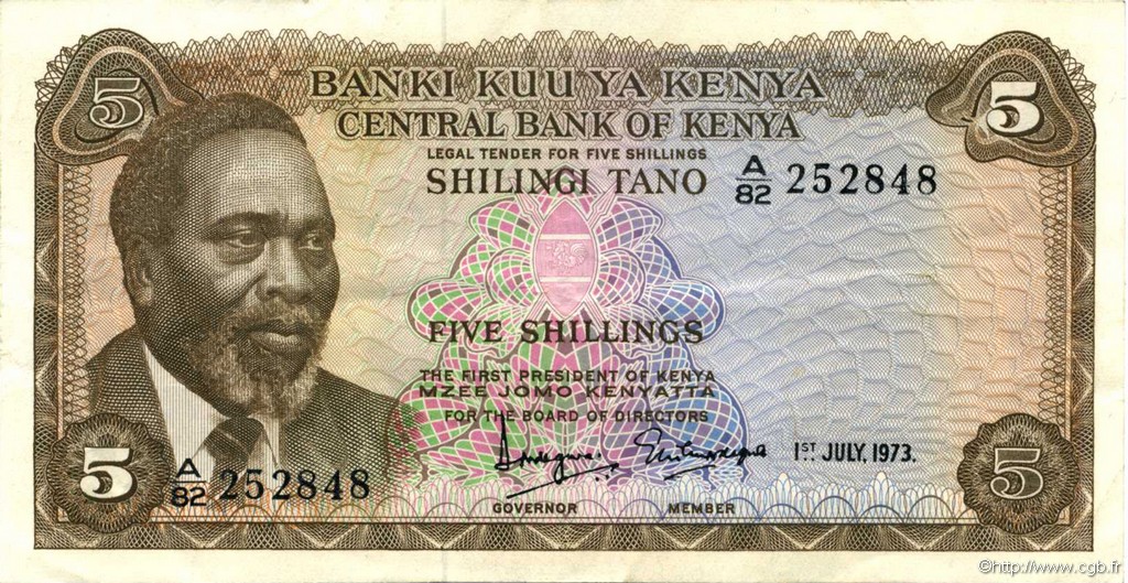 5 Shillings KENYA  1973 P.06d TTB