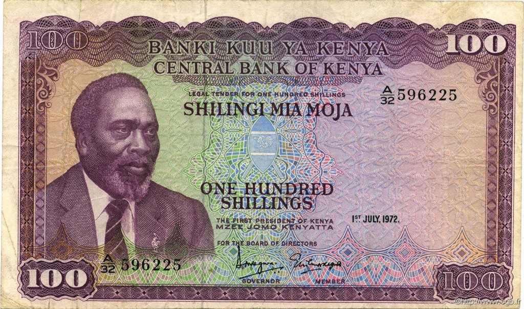 100 Shillings KENYA  1972 P.10c pr.TTB
