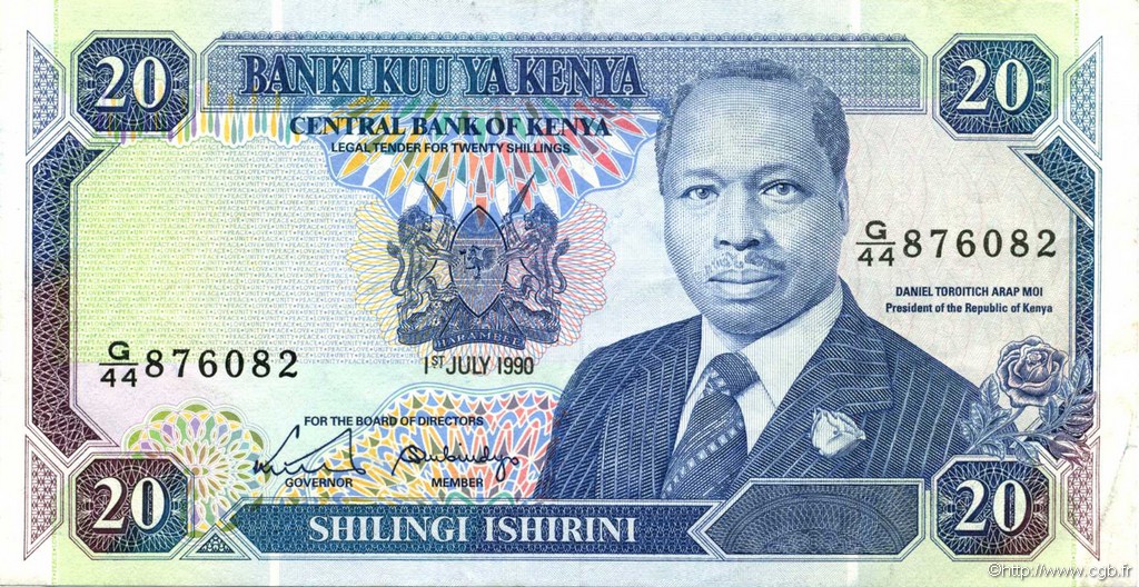 20 Shillings KENYA  1990 P.25c SUP