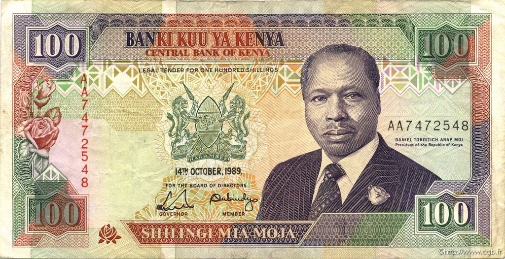100 Shillings KENYA  1989 P.27a pr.TTB