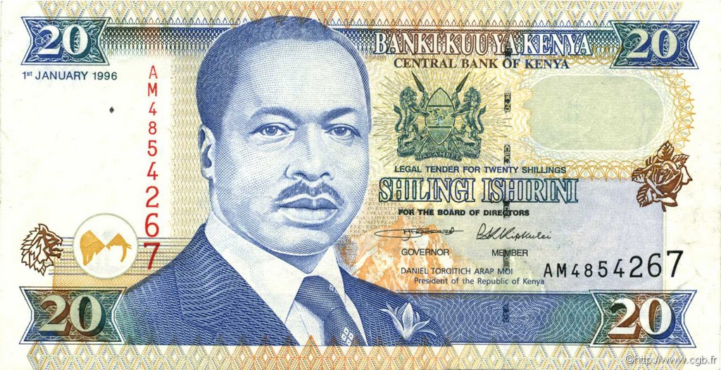 20 Shillings KENYA  1996 P.35a2 SUP