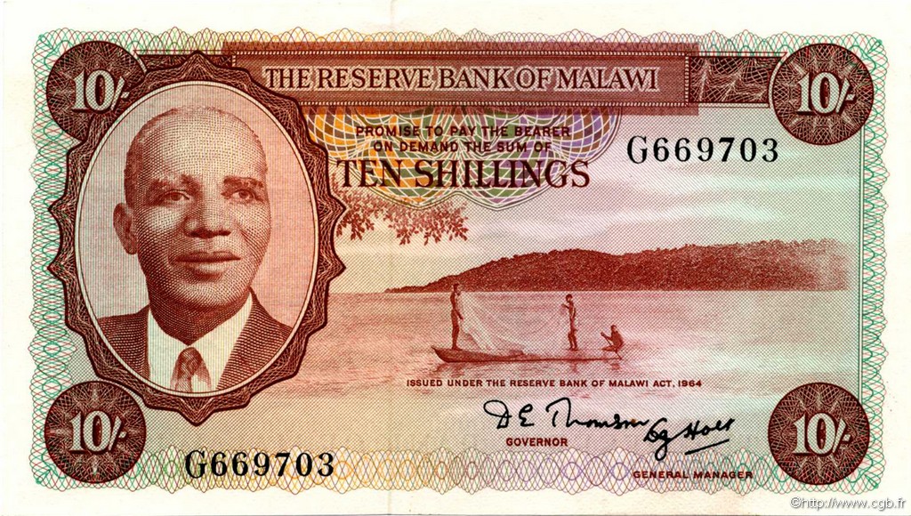 10 Shillings MALAWI  1964 P.02Aa pr.NEUF