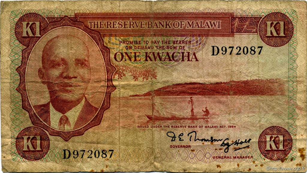 1 Kwacha MALAWI  1971 P.06a B