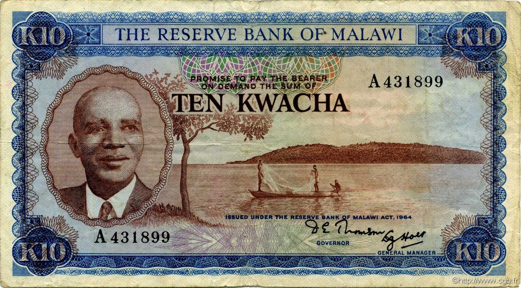 10 Kwacha MALAWI  1971 P.08a TB