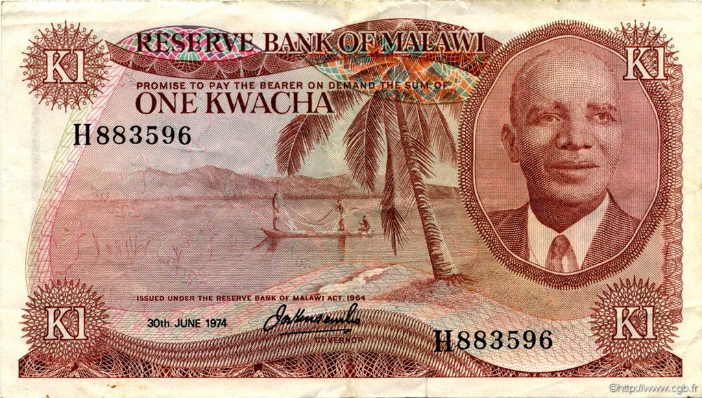 1 Kwacha MALAWI  1974 P.10b TTB+