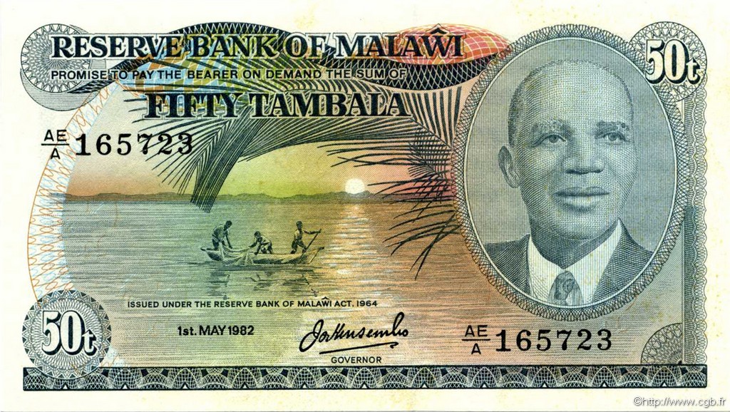 50 Tambala MALAWI  1982 P.13d SPL