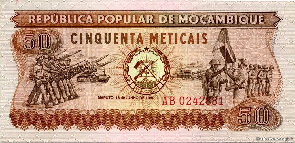 50 Meticais MOZAMBIQUE  1980 P.125 SPL
