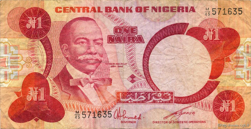 1 Naira NIGERIA  1979 P.19c TB