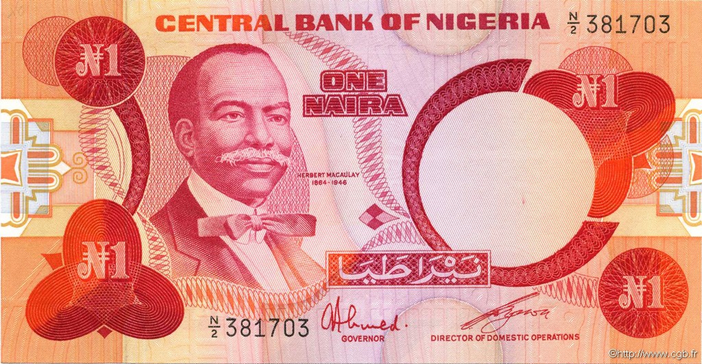 1 Naira NIGERIA  1979 P.19c NEUF