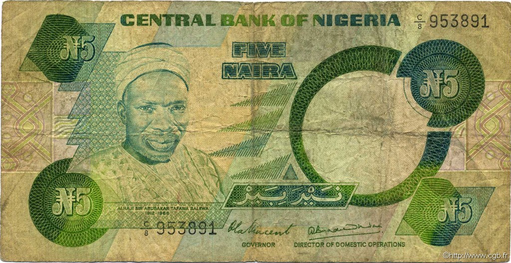 5 Naira NIGERIA  1979 P.20a TB
